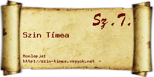Szin Tímea névjegykártya