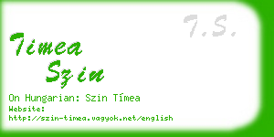 timea szin business card